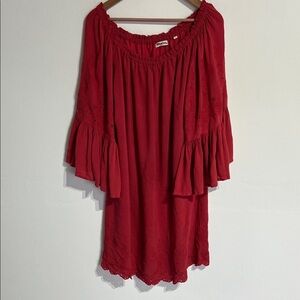 Rusty Red Ruffled Dress